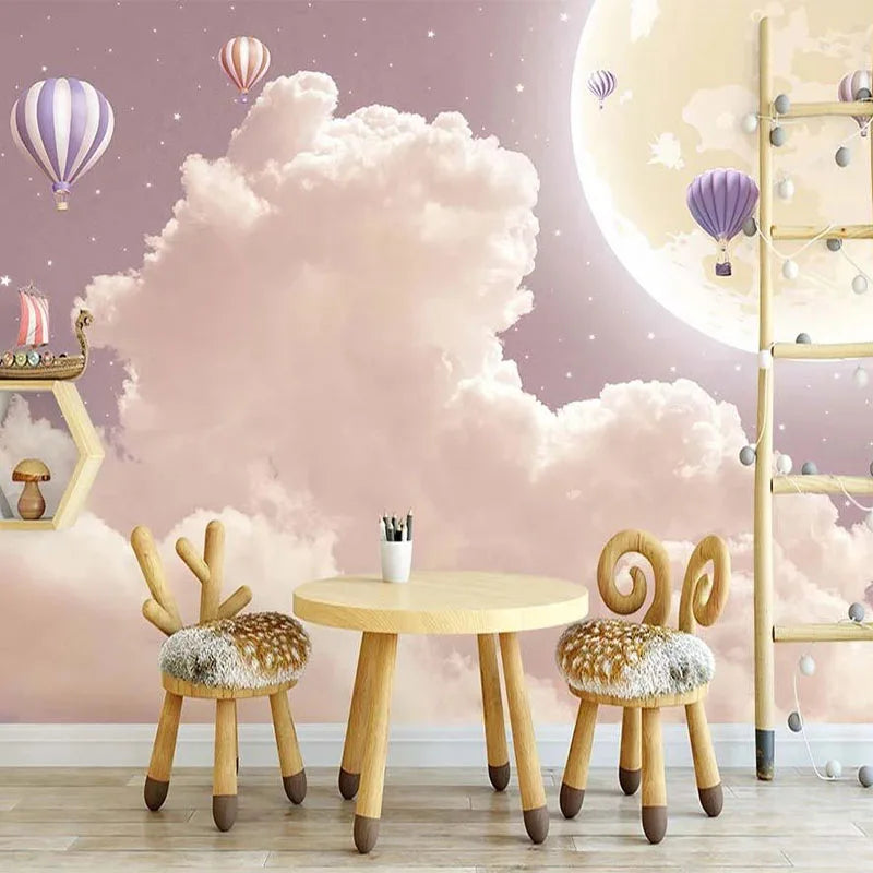 Papier peint abstrait ciel, nuage rose, fresque murale pour chambre d'enfant, amovible, autocollant (à décoller et à coller), non autocollant (vinyle) - France Papier peint abstrait ciel, nuage rose, fresque murale pour chambre d'enfant, amovible, autocollant (à décoller et à coller), non autocollant (vinyle) - France
