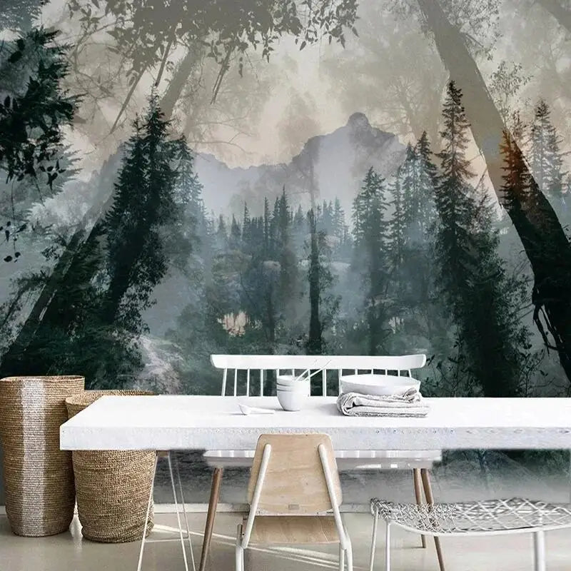 papier peint bois forêt - 1M²