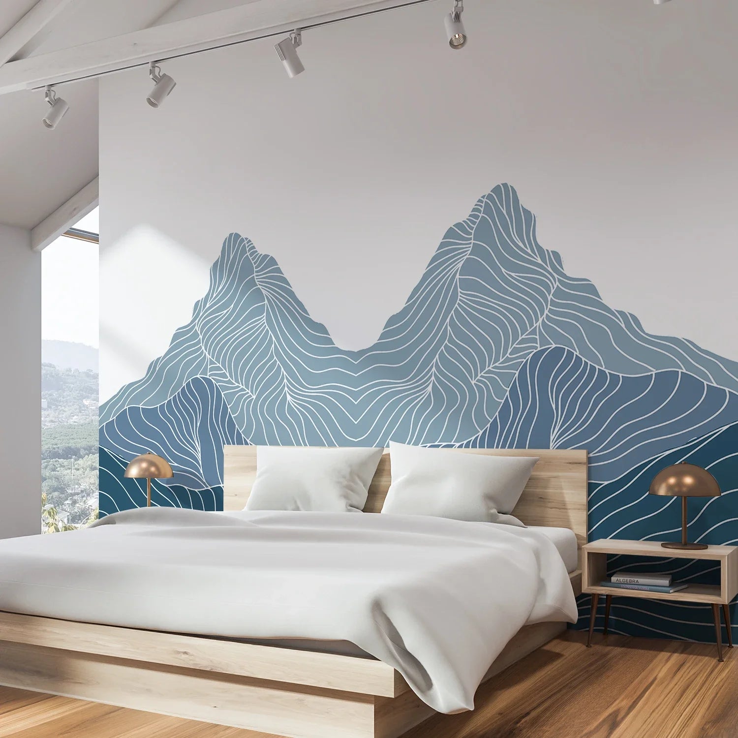 papier peint chambre montagne - 40x200cmx6pcs