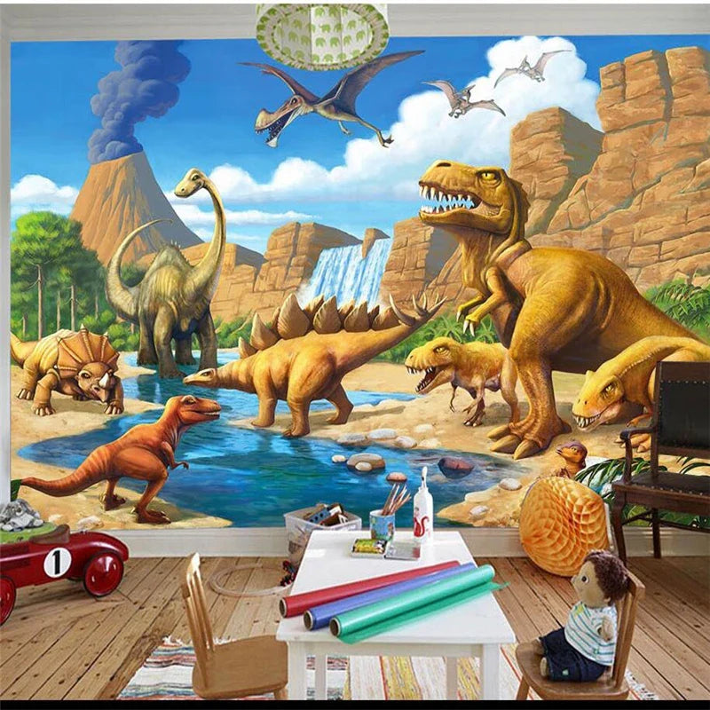 papier peint dinosaure 3d - 1 m2