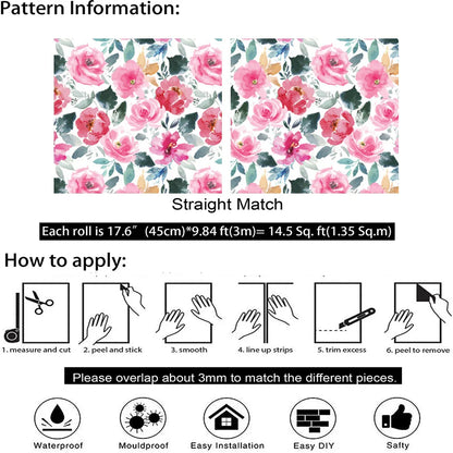 papier peint fleur - 45cmx300cm