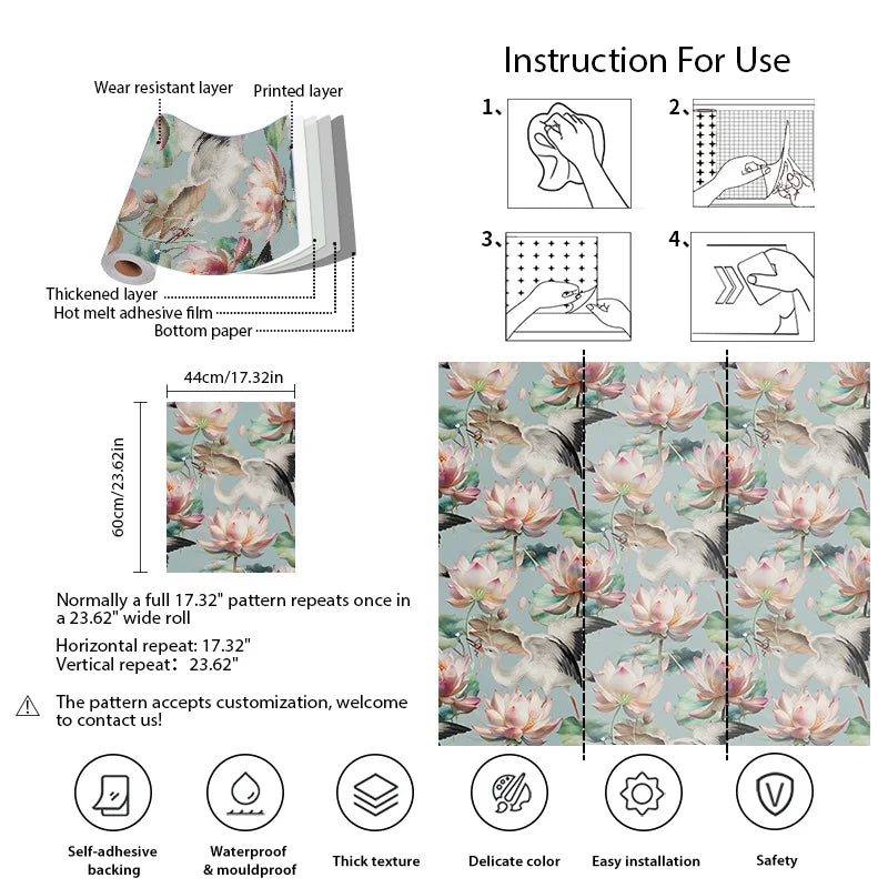 papier peint fleurs vintage - 3mx44cm