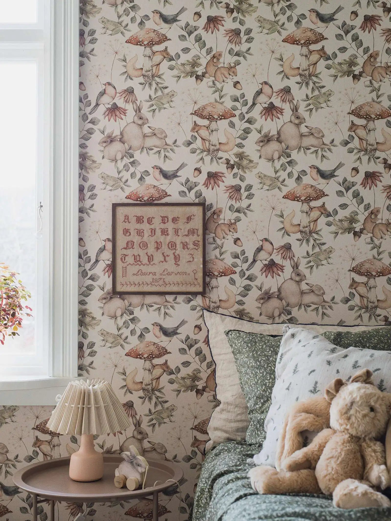 papier peint floral chambre fille