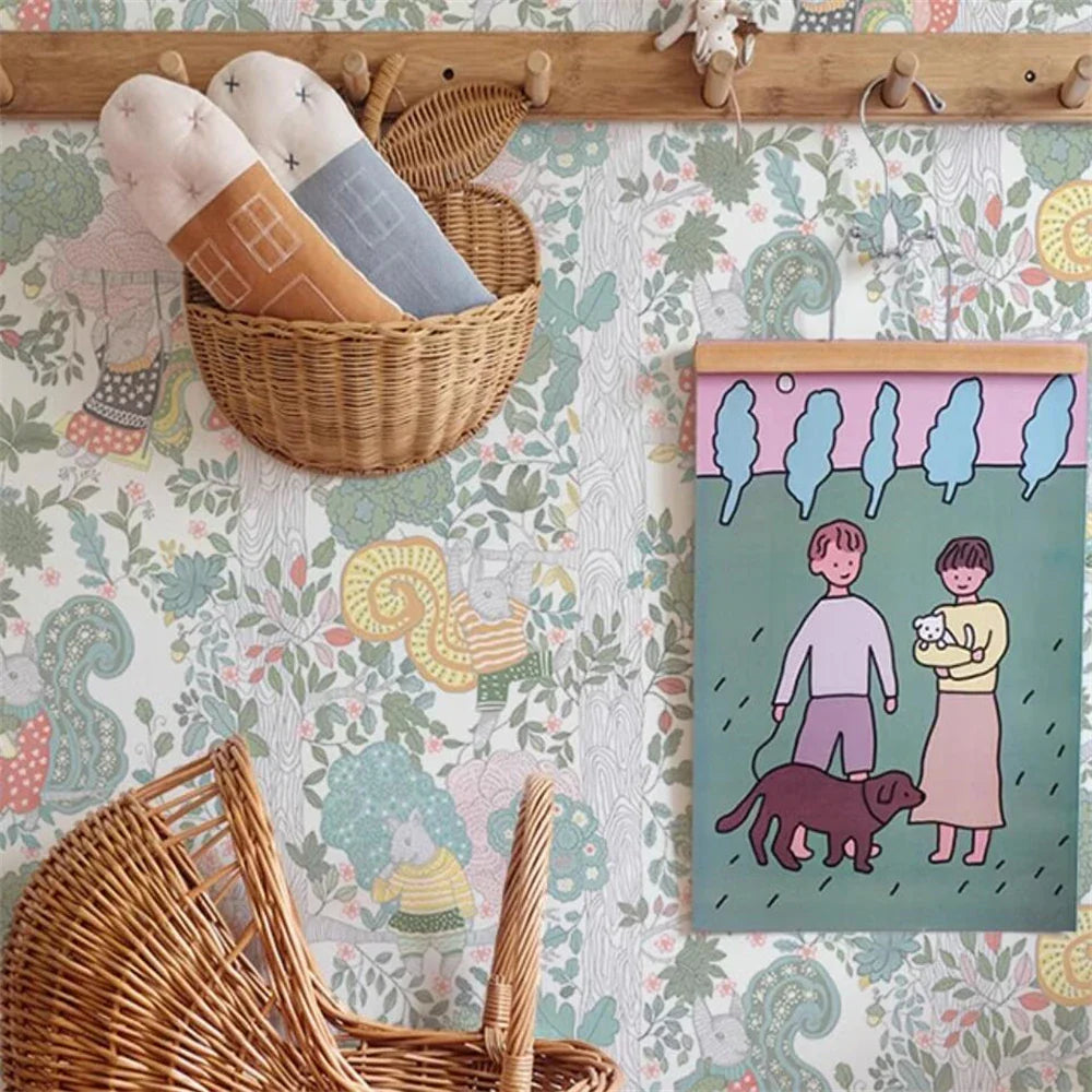 papier peint forêt chambre bébé - 1M²