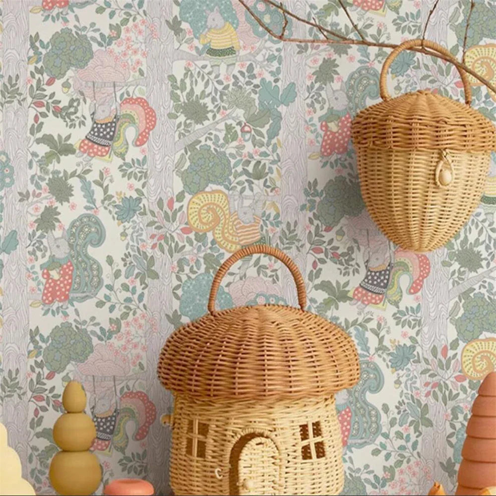 papier peint forêt chambre bébé - 1M²