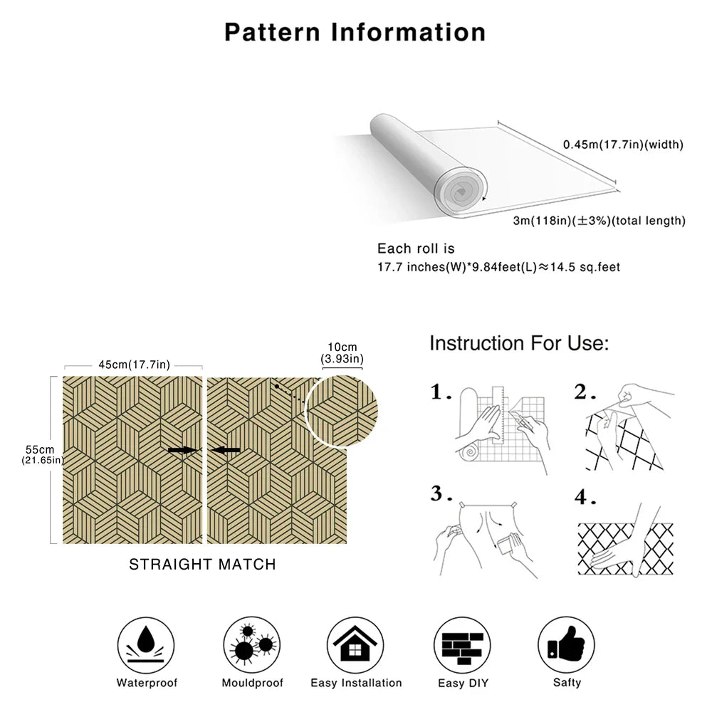 papier peint géométrique doré