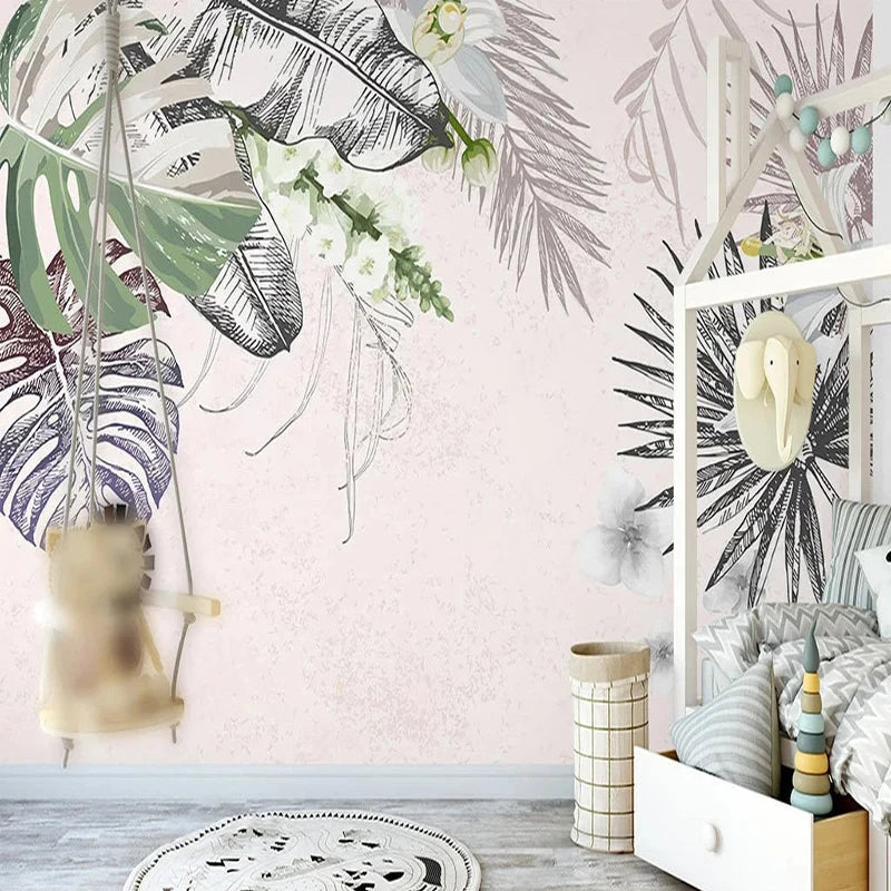 papier peint jungle chambre fille