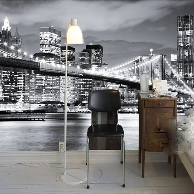 papier peint new york noir et blanc - 1M²