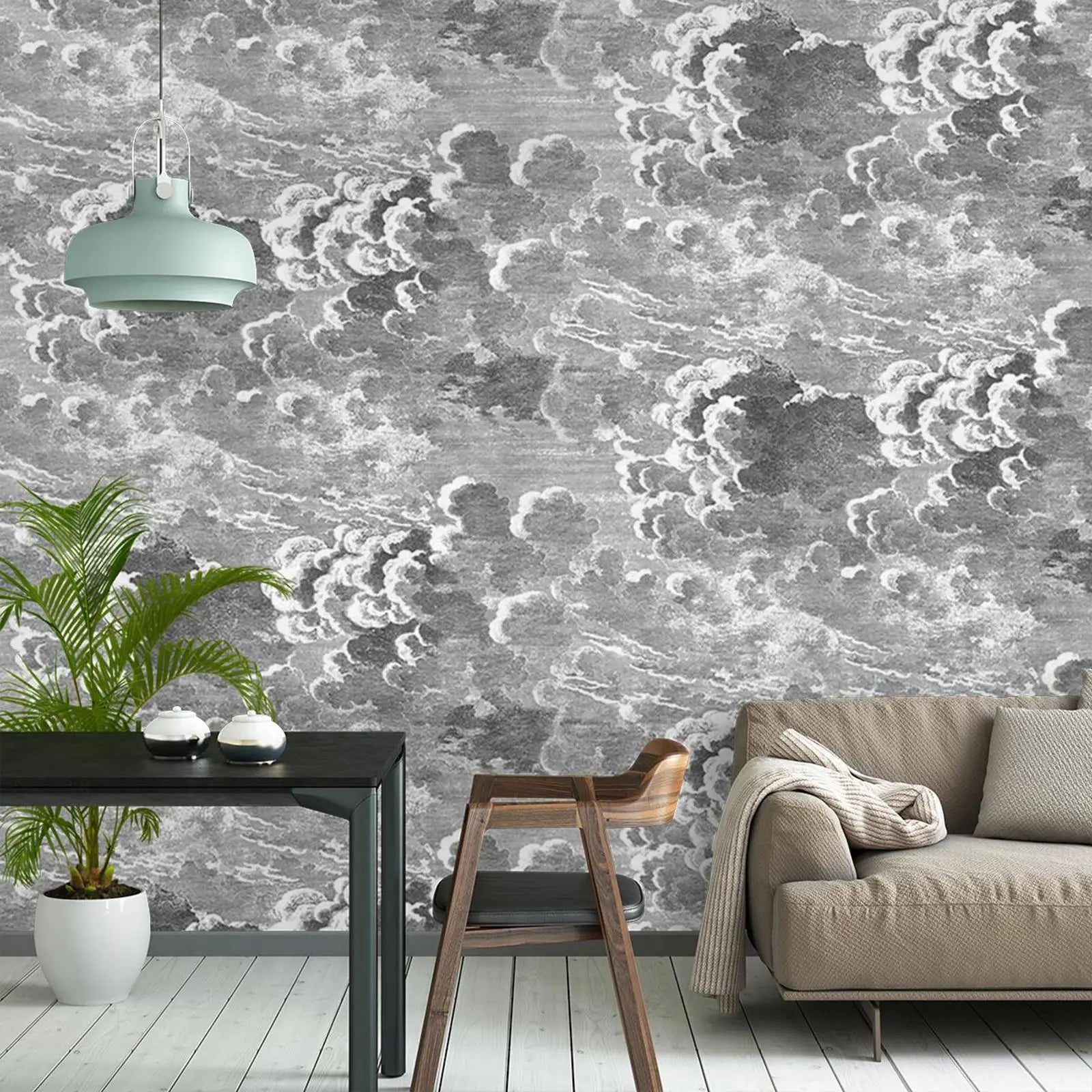 papier peint nuage gris