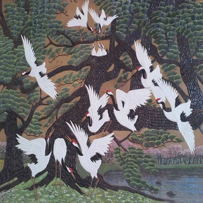 papier peint oiseaux japonais