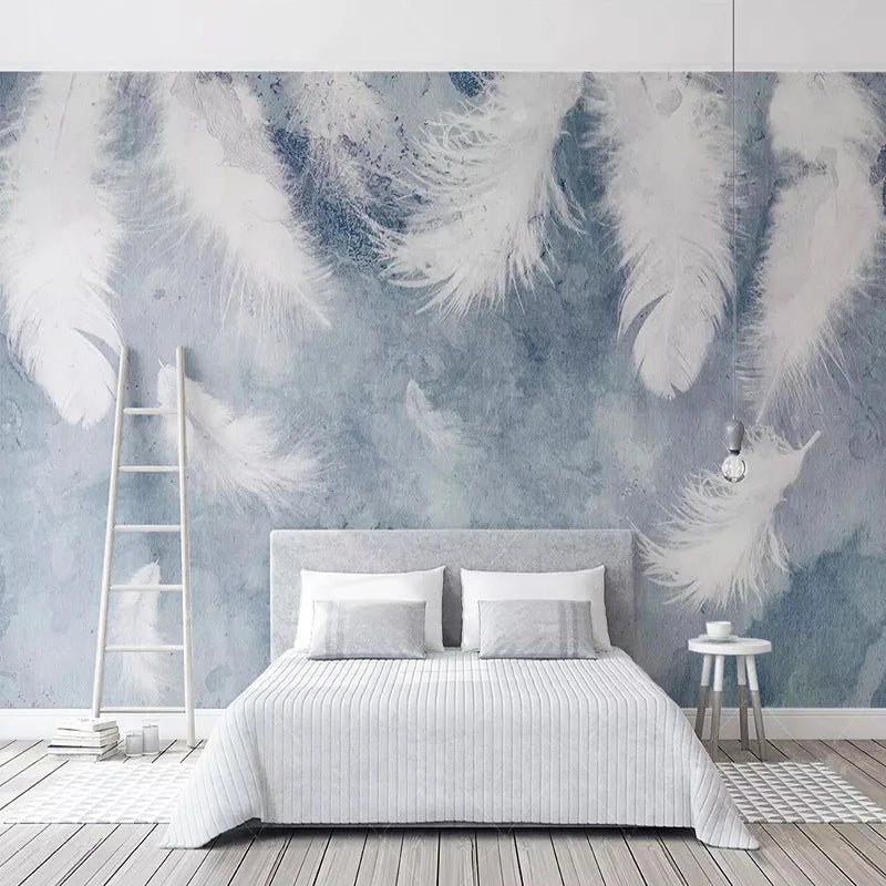 papier peint plume chambre - 1M²